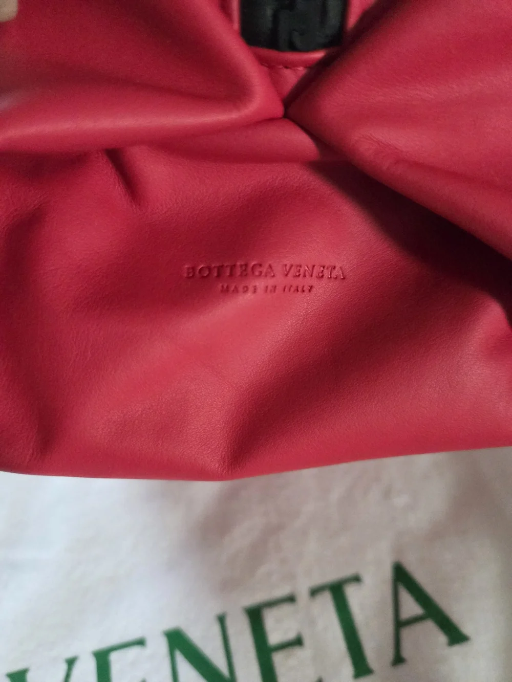 Bottega Veneta Red Leather Cosmetic Pouch